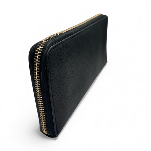 ❤️ Tory Burch Robinson Black Saffiano Leather Continental Wallet - Picture 5 of 11